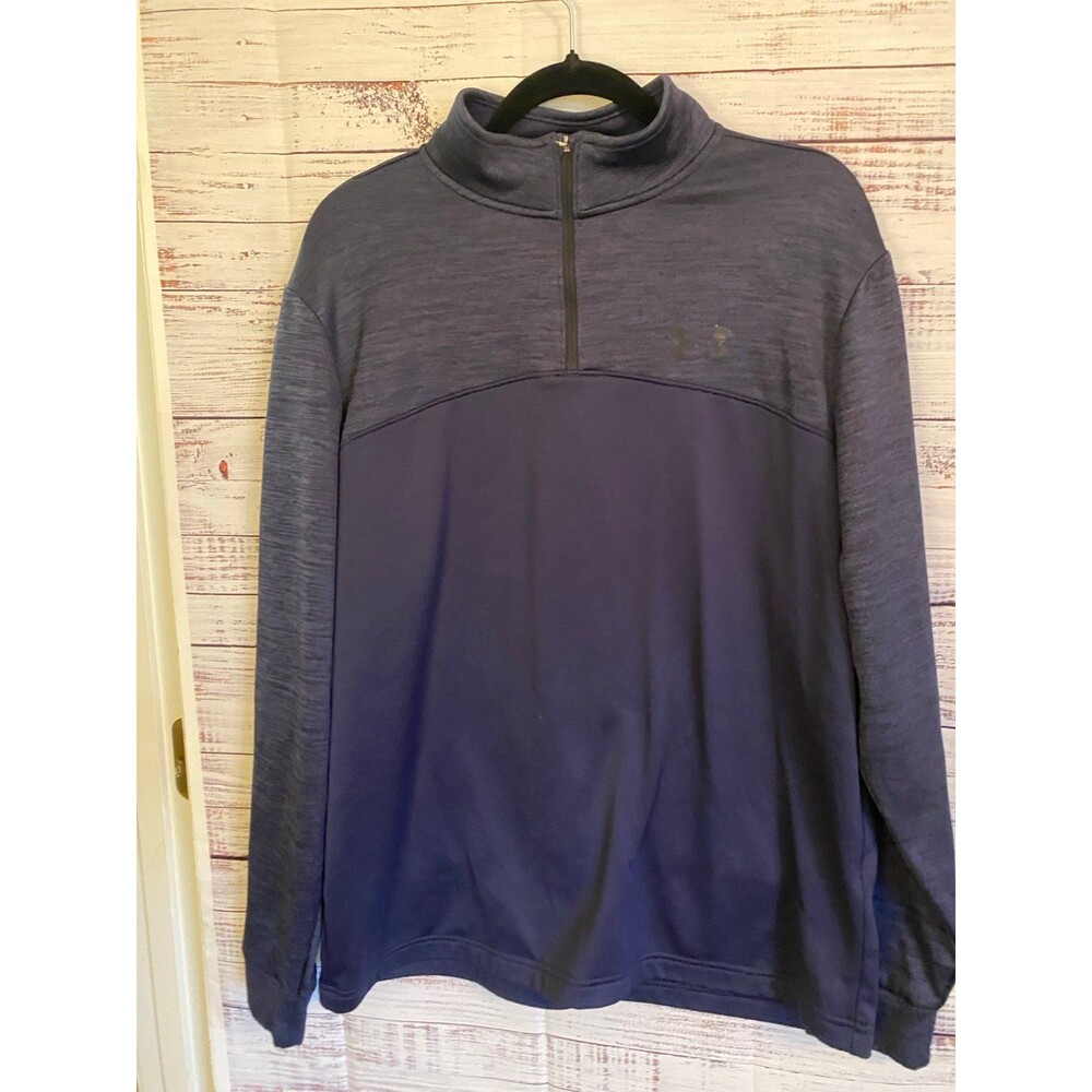 Under Armour 1/4 Zip Mens size L Pullover Coldgear Loose Fleece Lined Athletic